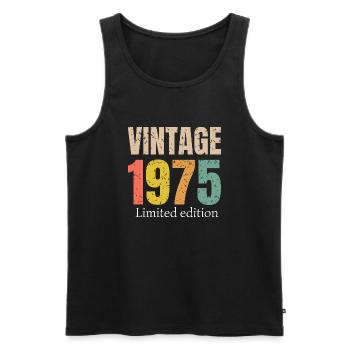 Vintage 1975 Limitierte Auflage - Männer Premium Bio Tank Top - Schwarz - Vorne - Michal (187cm)