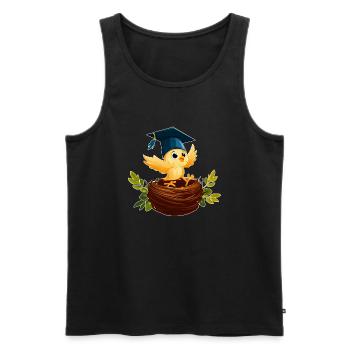 Farewell to the school nest: A bird on its last - Men's Premium Organic Tank Top - black - Front - AI Model Male 178 light (178cm)