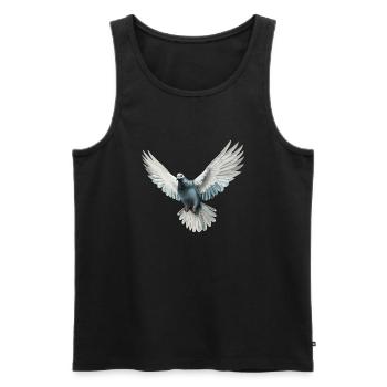 Friedenstaube - Männer Premium Bio Tank Top - Schwarz - Vorne - AI Model Male 178 light (178cm)