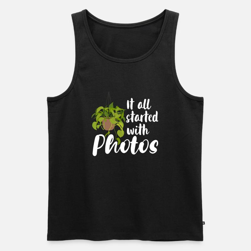 It all started with photos - Männer Premium Bio Tank Top - Schwarz