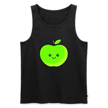 apfel - Männer Premium Bio Tank Top - Schwarz - Vorne - AI Model Male 178 light (178cm)