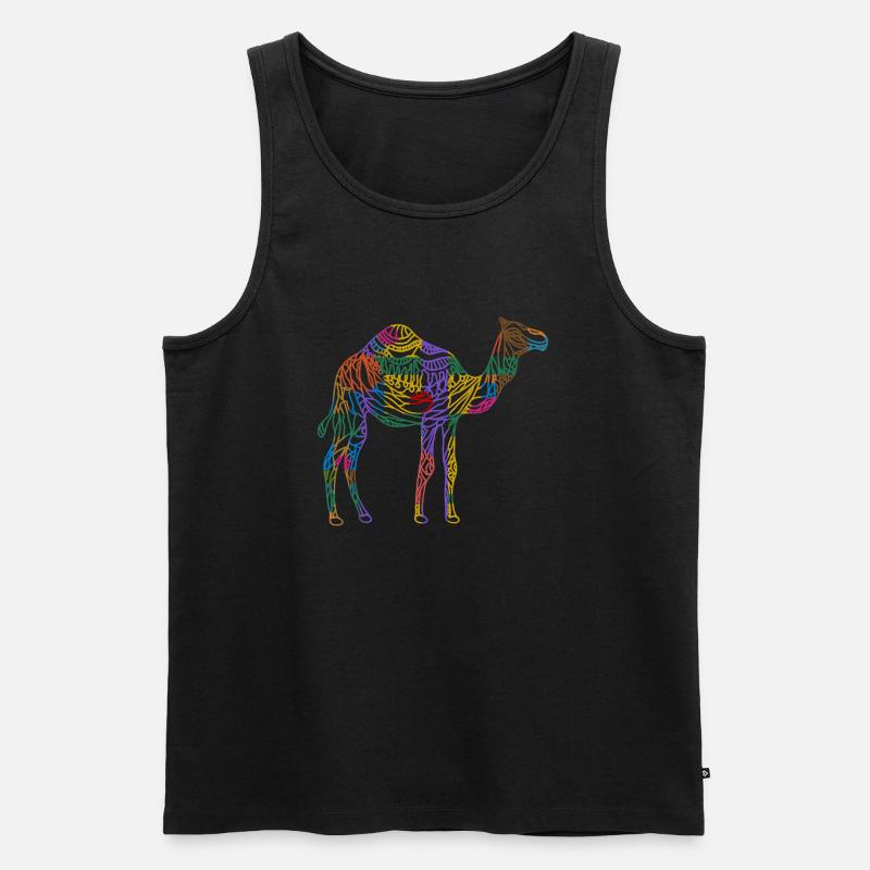 Kamel - Männer Premium Bio Tank Top - Schwarz
