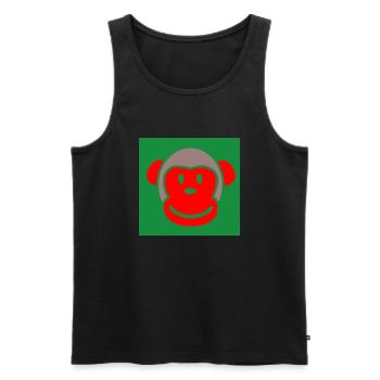 Glücklicher Affe Happy Monkey - Männer Premium Bio Tank Top - Schwarz - Vorne - AI Model Male 178 light (178cm)