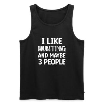 Hunting funny gift hunter christmas birthday - Débardeur bio Premium Homme - noir - Devant - AI Model Male 178 light (178cm)