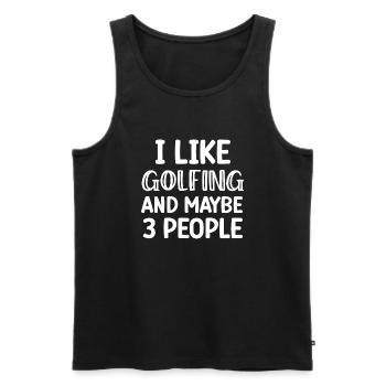 Golfing funny gift golf christmas birthday - Débardeur bio Premium Homme - noir - Devant - AI Model Male 178 light (178cm)