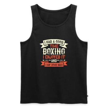 I had a good time boxing I enjoyed it - Débardeur bio Premium Homme - noir - Devant - AI Model Male 178 light (178cm)