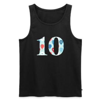 10e anniversaire ballon - Débardeur bio Premium Homme - noir - Devant - Michal (187cm)