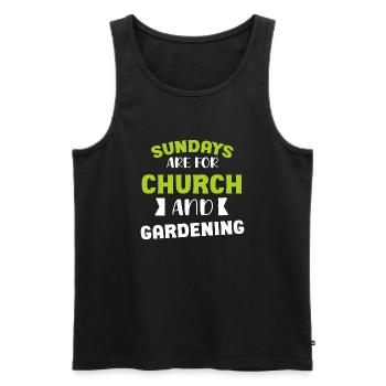 Sundays are for church and gardening funny gift - Débardeur bio Premium Homme - noir - Devant - AI Model Male 178 light (178cm)