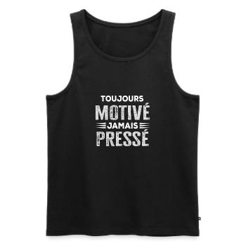 Toujours motivé jamais pressé. - Débardeur bio Premium Homme - noir - Devant - Michal (187cm)