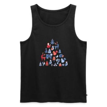 Skandinavisch inspirierter Weihnachtsbaum - Männer Premium Bio Tank Top - Schwarz - Vorne - AI Model Male 178 light (178cm)