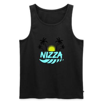 Nice - Men's Premium Organic Tank Top - black - Front - AI Model Male 178 light (178cm)