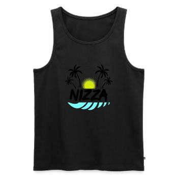 Nice - Men's Premium Organic Tank Top - black - Front - AI Model Male 178 light (178cm)