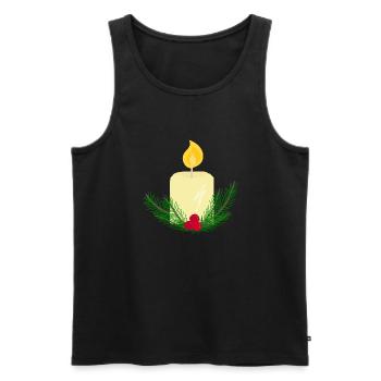 Brennende Neujahrskerze - Männer Premium Bio Tank Top - Schwarz - Vorne - AI Model Male 178 light (178cm)