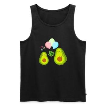 Romantic avocados: The most beautiful couple - Men's Premium Organic Tank Top - black - Front - Michal (187cm)