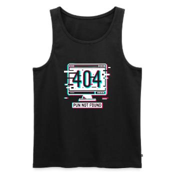 Error 404 Pun Not Found - Men's Premium Organic Tank Top - black - Front - Michal (187cm)