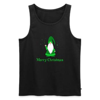 Merry Christmas - Men's Premium Organic Tank Top - black - Front - Michal (187cm)