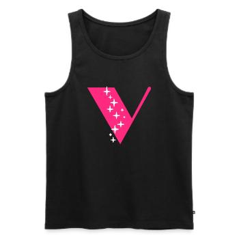 Buchstabe V Glitzer - Männer Premium Bio Tank Top - Schwarz - Vorne - AI Model Male 178 light (178cm)