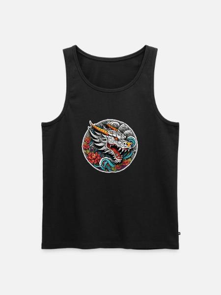 Asian Dragon - Japan - Chinese - Men's Premium Organic Tank Top - black