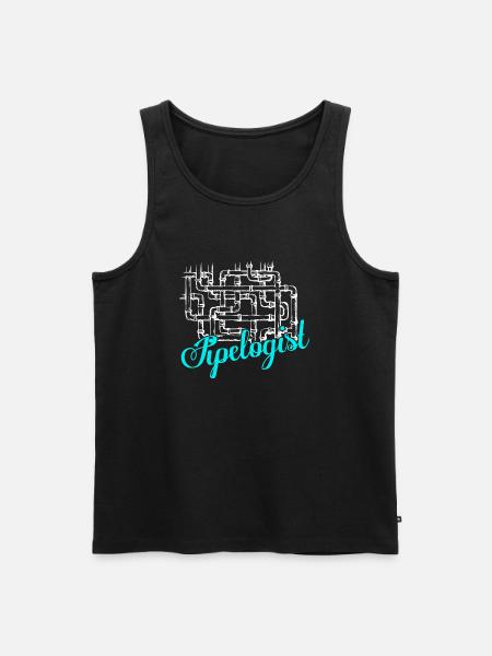Pipelogist Plumber Pipefitter Wrench - Men's Premium Organic Tank Top - black