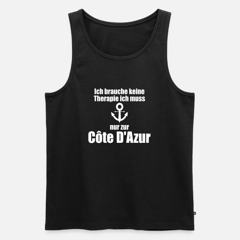 Côte D Azur - Männer Premium Bio Tank Top - Schwarz