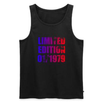 45e anniversaire édition limitée 01/1979 - Débardeur bio Premium Homme - noir - Devant - Michal (187cm)