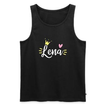 Lena Name Krone - Männer Premium Bio Tank Top - Schwarz - Vorne - AI Model Male 178 light (178cm)