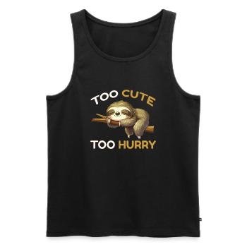 Schlafendes Faultier für Langschläfer und Faule - Männer Premium Bio Tank Top - Schwarz - Vorne - Michal (187cm)
