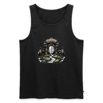 Entrance to the ghostly amusement park - Men's Premium Organic Tank Top - black - Front - AI Model Male 178 light (178cm)