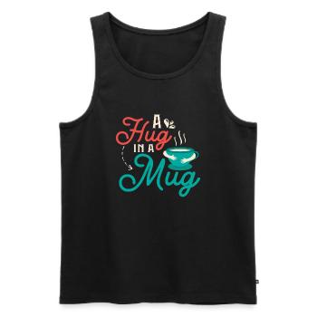 A hug in a mug Tea Bag Tea Drinker - Männer Premium Bio Tank Top - Schwarz - Vorne - Michal (187cm)