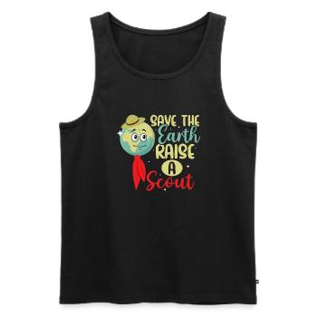 Scout Earth Savers: Raising Awareness Tee - Men's Premium Organic Tank Top - black - Front - AI Model Male 178 light (178cm)