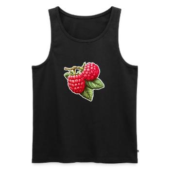 Framboise Double Fruit - Débardeur bio Premium Homme - noir - Devant - Michal (187cm)