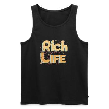 BILLIONAIRE, RICH LIFE - Men's Premium Organic Tank Top - black - Front - AI Model Male 178 light (178cm)