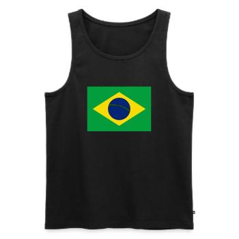 Brazil flag / Drapeau Brésil - Men's Premium Organic Tank Top - black - Front - AI Model Male 178 light (178cm)