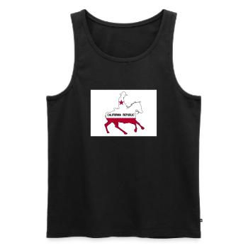 California State Flag Cowboy - Men's Premium Organic Tank Top - black - Front - AI Model Male 178 light (178cm)