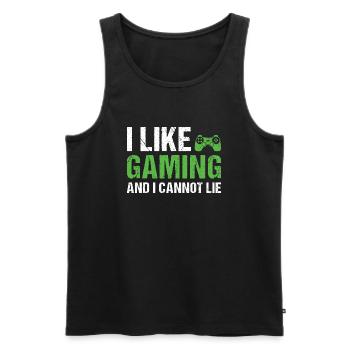 Gamer I Like Gaming - Men's Premium Organic Tank Top - black - Front - Michal (187cm)