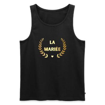 Die goldene Braut - passendes T-Shirt - Männer Premium Bio Tank Top - Schwarz - Vorne - Michal (187cm)