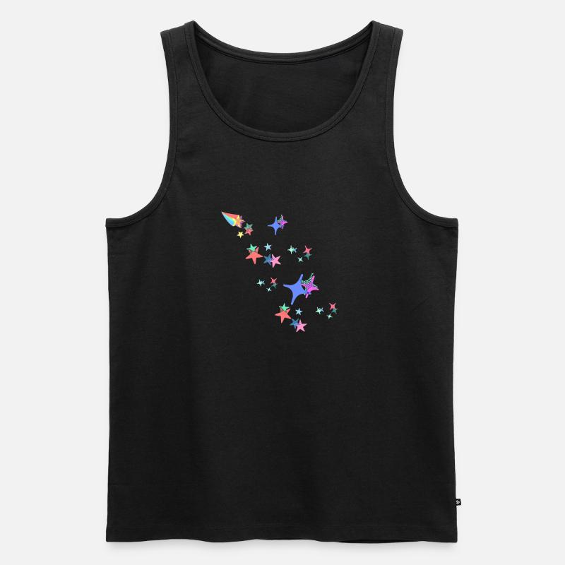 Sterne,stern, bunte Sterne, comic - Männer Premium Bio Tank Top - Schwarz
