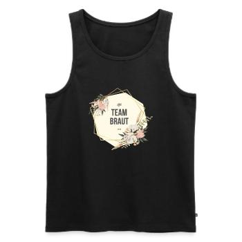 Team Braut JGA Boho floral - Männer Premium Bio Tank Top - Schwarz - Vorne - AI Model Male 178 light (178cm)