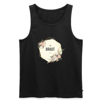 Braut Outfit JGA Boho floral - Männer Premium Bio Tank Top - Schwarz - Vorne - AI Model Male 178 light (178cm)