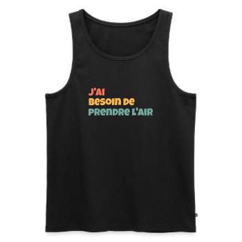 prendre l air - Débardeur bio Premium Homme - noir - Devant - Michal (187cm)