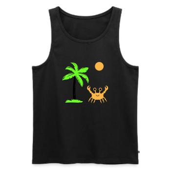 krabbe sonne palme - Männer Premium Bio Tank Top - Schwarz - Vorne - Michal (187cm)