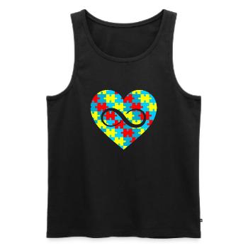 Autisme Infini Amour Pour Enfant Autiste Mignon Autisme - Débardeur bio Premium Homme - noir - Devant - Michal (187cm)