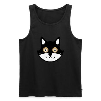 cat - Männer Premium Bio Tank Top - Schwarz - Vorne - AI Model Male 178 light (178cm)