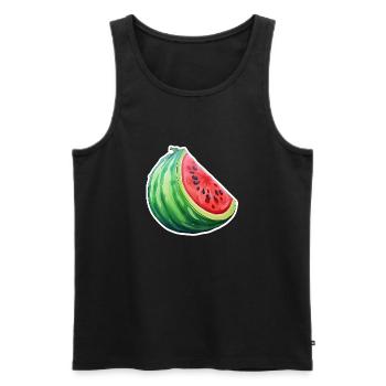 Watermelon Quarter - Men's Premium Organic Tank Top - black - Front - AI Model Male 178 light (178cm)