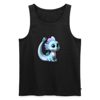 Curious Baby Dragon - Men's Premium Organic Tank Top - black - Front - AI Model Male 178 light (178cm)