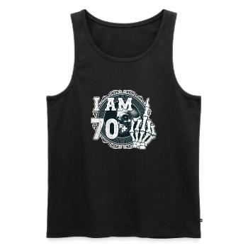 I'm 70 plus 1 middle finger Skull funny 71st - Men's Premium Organic Tank Top - black - Front - Michal (187cm)