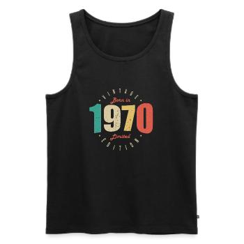 1970 Vintage Anniversaire Rétro Cadeau 1970 - Débardeur bio Premium Homme - noir - Devant - Michal (187cm)