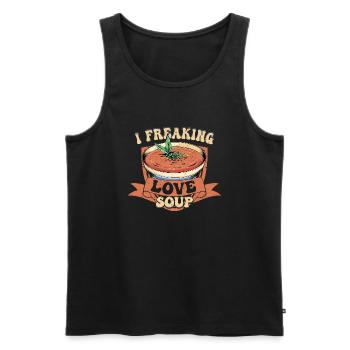 J’aime Freaking Love Soupe Repas Bol De Nourriture - Débardeur bio Premium Homme - noir - Devant - Michal (187cm)