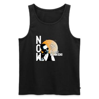 Be a voice not an echo - Männer Premium Bio Tank Top - Schwarz - Vorne - AI Model Male 178 light (178cm)