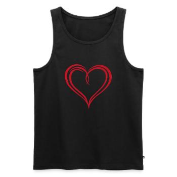 Herz - Männer Premium Bio Tank Top - Schwarz - Vorne - Michal (187cm)
